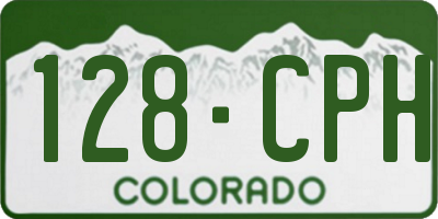 CO license plate 128CPH