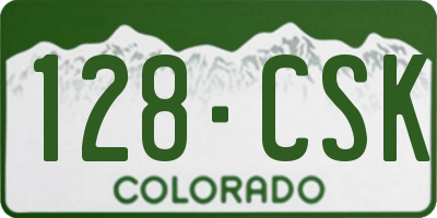 CO license plate 128CSK