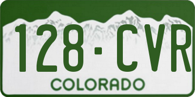 CO license plate 128CVR