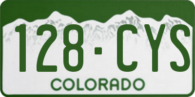 CO license plate 128CYS