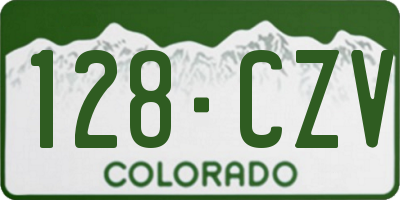 CO license plate 128CZV