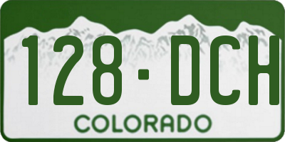 CO license plate 128DCH