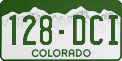 CO license plate 128DCI