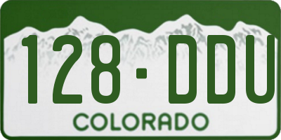 CO license plate 128DDU