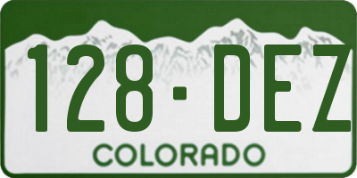 CO license plate 128DEZ