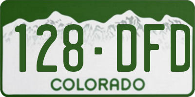 CO license plate 128DFD