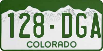 CO license plate 128DGA