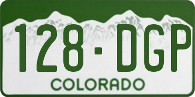 CO license plate 128DGP
