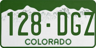 CO license plate 128DGZ