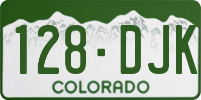 CO license plate 128DJK