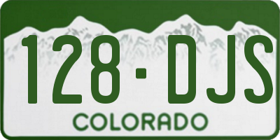 CO license plate 128DJS