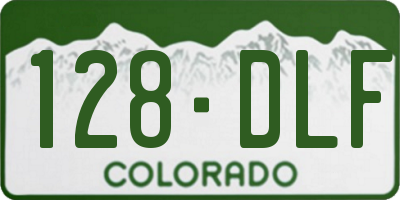 CO license plate 128DLF