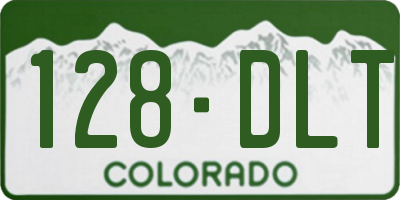 CO license plate 128DLT