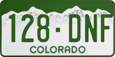CO license plate 128DNF