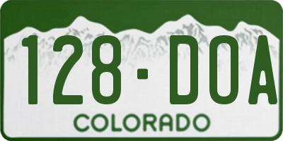 CO license plate 128DOA