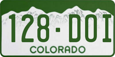 CO license plate 128DOI