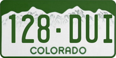 CO license plate 128DUI