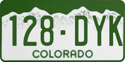 CO license plate 128DYK