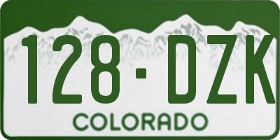 CO license plate 128DZK