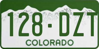 CO license plate 128DZT