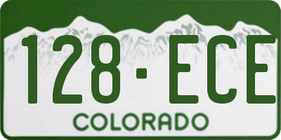 CO license plate 128ECE