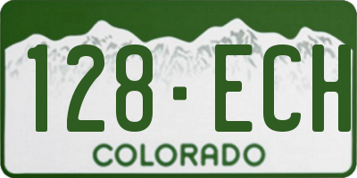 CO license plate 128ECH