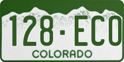 CO license plate 128ECO