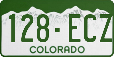 CO license plate 128ECZ