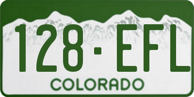 CO license plate 128EFL