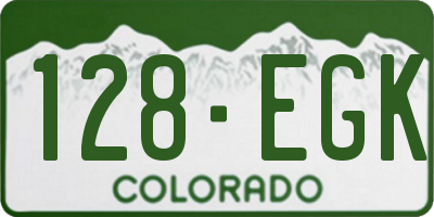CO license plate 128EGK
