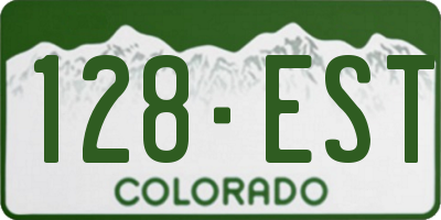 CO license plate 128EST