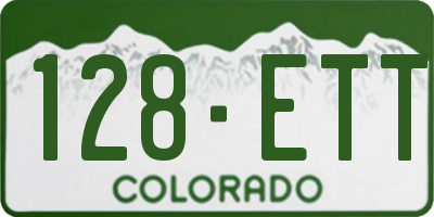 CO license plate 128ETT