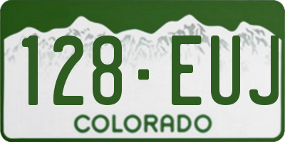 CO license plate 128EUJ