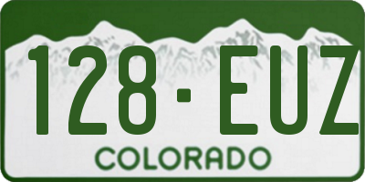 CO license plate 128EUZ