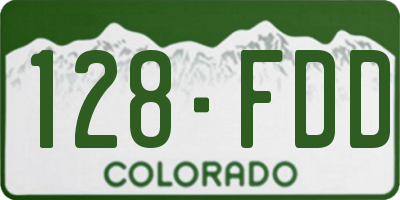 CO license plate 128FDD