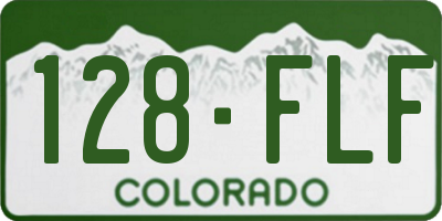 CO license plate 128FLF