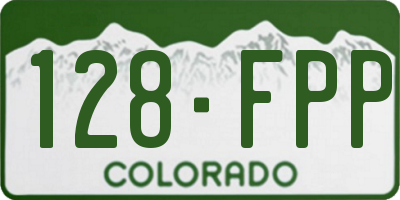 CO license plate 128FPP
