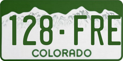 CO license plate 128FRE