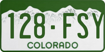 CO license plate 128FSY