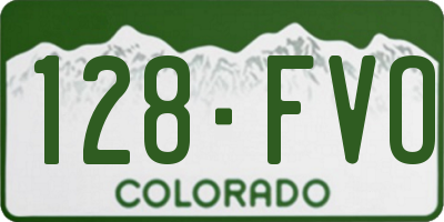 CO license plate 128FVO