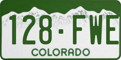 CO license plate 128FWE