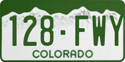 CO license plate 128FWY