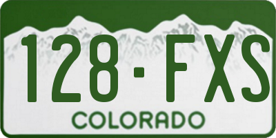 CO license plate 128FXS