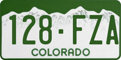 CO license plate 128FZA