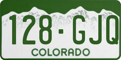 CO license plate 128GJQ