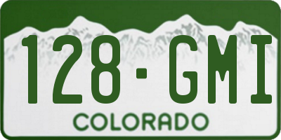 CO license plate 128GMI