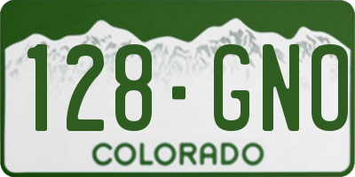 CO license plate 128GNO