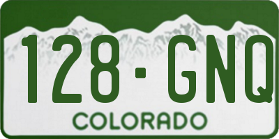 CO license plate 128GNQ