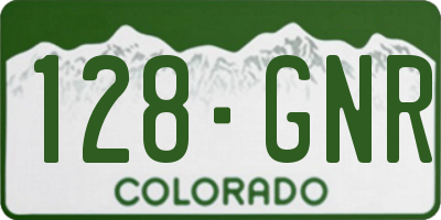 CO license plate 128GNR
