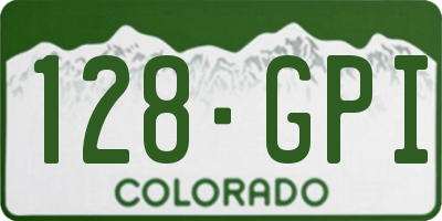 CO license plate 128GPI